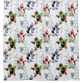 Weihnachtspinguiteis-Skaten Duschvorhang (Vorderseite)