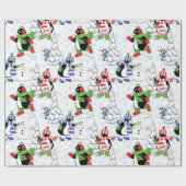 Weihnachtspinguiteis-Skaten Geschenkpapier (Flach)