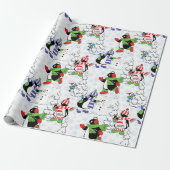 Weihnachtspinguiteis-Skaten Geschenkpapier (Ungerollt)