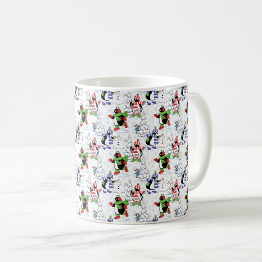 Weihnachtspinguiteis-Skaten Kaffeetasse (VorderseiteRechts)