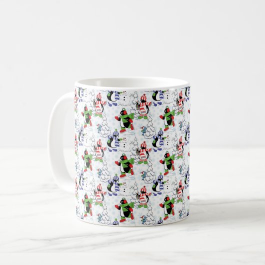 Weihnachtspinguiteis-Skaten Kaffeetasse (Vorderseite Links)