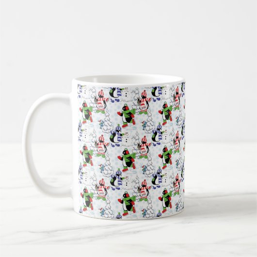 Weihnachtspinguiteis-Skaten Kaffeetasse (Links)