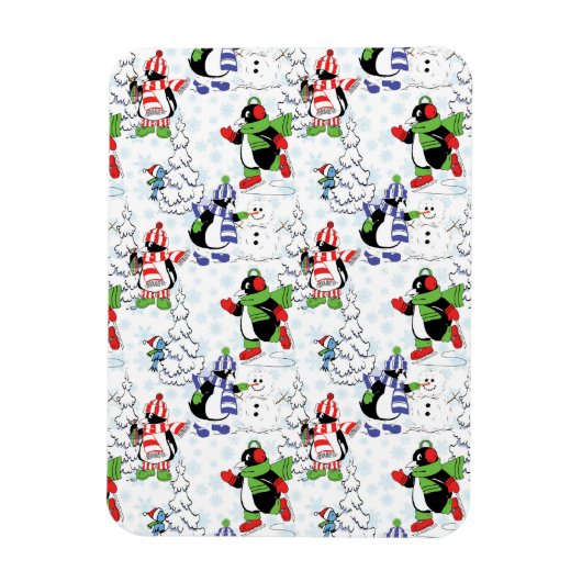 Weihnachtspinguiteis-Skaten Magnet (Vertikal)