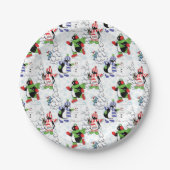 Weihnachtspinguiteis-Skaten Pappteller (Vorderseite)