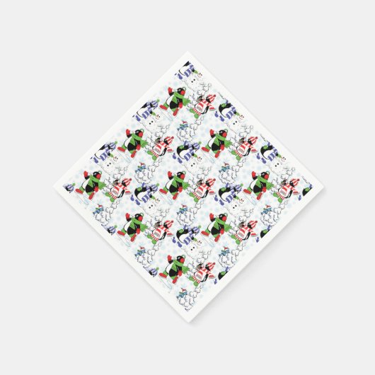 Weihnachtspinguiteis-Skaten Serviette (Ecke)
