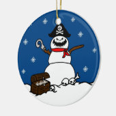 Weihnachtspiraten-Schneemann-Verzierung Keramikornament (Links)