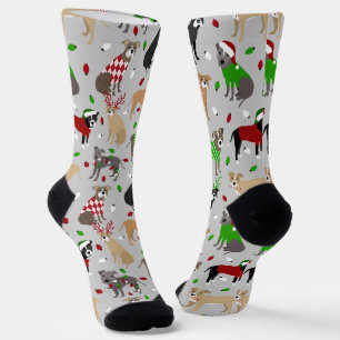 Weihnachtspitbull Hunde Socken