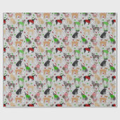 Weihnachtspitbull Hunde Wrapping Paper Geschenkpapier (Flach)
