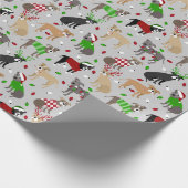 Weihnachtspitbull Hunde Wrapping Paper Geschenkpapier (Ecke)