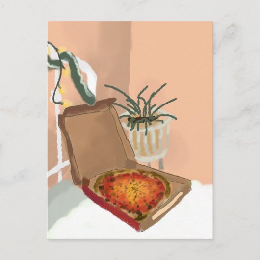 Weihnachtspizza Postkarte (Vorderseite)