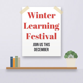 Weihnachtsplakat für die Schule, Winterlernen Poster