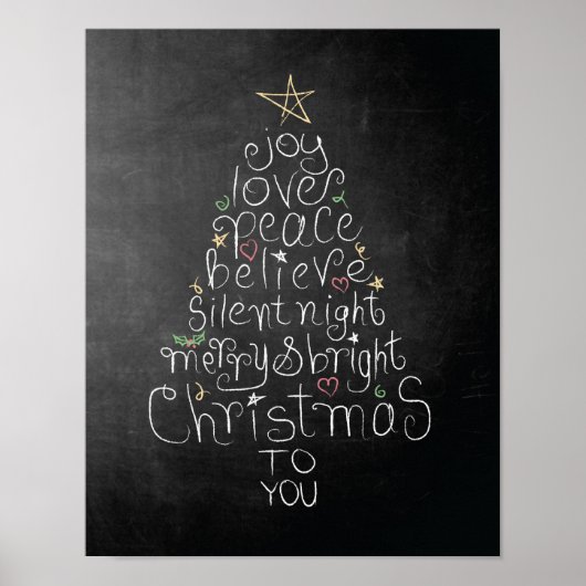 Weihnachtsplakat-Liebe Joy Peace Glauve Poster (Vorne)