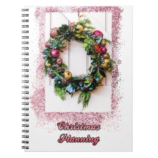 Weihnachtsplanungs-Pastell-Wreath-Notebook Notizblock (Vorderseite)