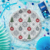 Weihnachtsplatte mit Schneeflocken Pappteller (Party)