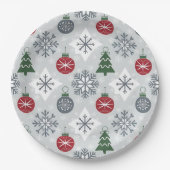 Weihnachtsplatte mit Schneeflocken Pappteller (Vorderseite)