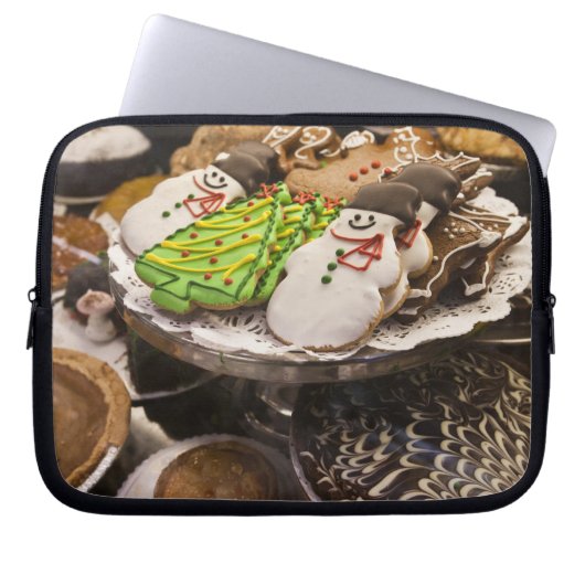 Weihnachtsplätzchen auf Anzeige in einem New York Laptopschutzhülle (Vorderseite)
