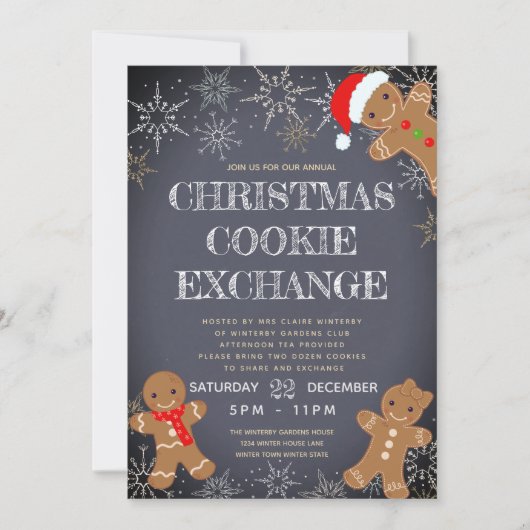 Weihnachtsplätzchen-Austausch Einladung (Vorderseite)