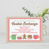 Weihnachtsplätzchen-Austausch-Einladung Einladung (Stehend Vorderseite)