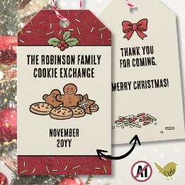 Weihnachtsplätzchen-Austausch-Gunst-Tags Geschenkanhänger