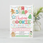 Weihnachtsplätzchen-Austausch-Party Einladung (Stehend Vorderseite)