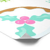 Weihnachtsplätzchen-Austausch Rosa Grüne Willkomme Poster (Ecke)