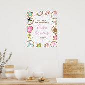 Weihnachtsplätzchen-Austausch Rosa Grüne Willkomme Poster (Küche)