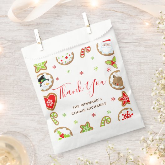 Weihnachtsplätzchen-Austauschparty Rotes Dankeschö Geschenktütchen (Ausgeschnitten)