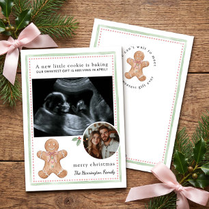 Weihnachtsplätzchen-Baby-Ankündigungskarte Feiertagskarte
