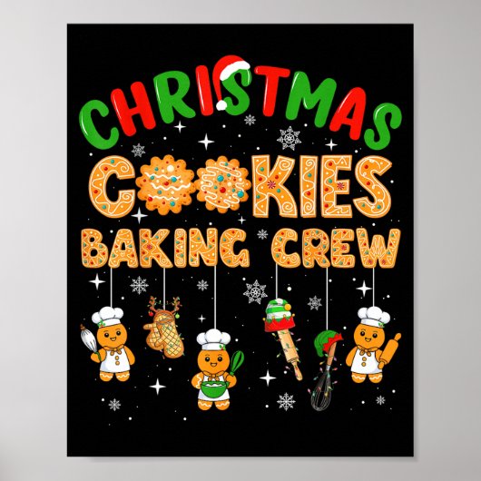 Weihnachtsplätzchen-Back-Crew Lustiges Cookie-Fami Poster (Vorne)