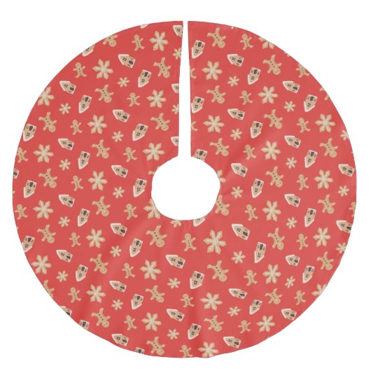 Weihnachtsplätzchen Backen Urlaub Süß Festlich Polyester Weihnachtsbaumdecke (Vorderseite)