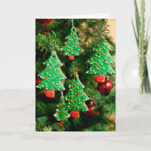 Weihnachtsplätzchen-Baum Feiertagskarte (Vorderseite)