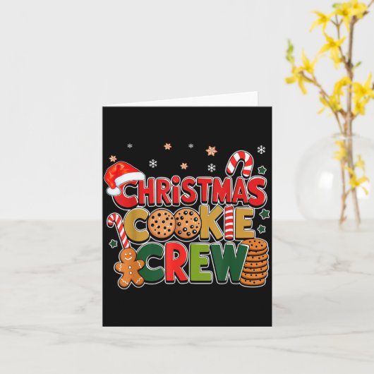 Weihnachtsplätzchen-Crew isst Lebkuchen-Familie Te Karte (Gelbe Blume)