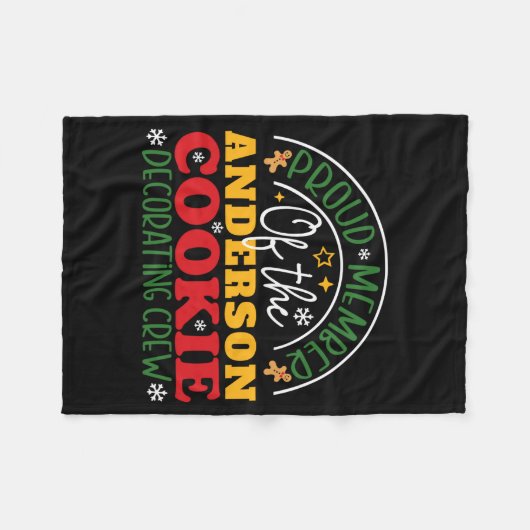 Weihnachtsplätzchen-Dekorier-Team Familie Fleecedecke (Vorderseite (Horizontal))