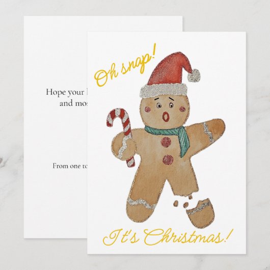 Weihnachtsplätzchen-Flach-Weihnachtskarte Feiertagskarte (Vorne/Hinten)