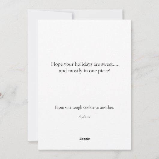 Weihnachtsplätzchen-Flach-Weihnachtskarte Feiertagskarte (Rückseite)