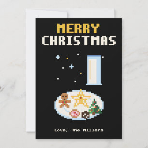 Weihnachtsplätzchen für den Nikolaus Pixel Art Wei Feiertagskarte
