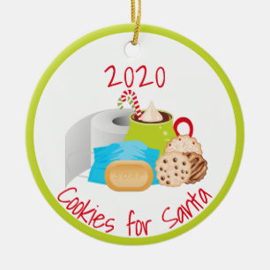 Weihnachtsplätzchen für den Santa Quarantäne 2020 Keramik Ornament