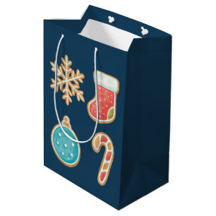 Weihnachtsplätzchen-Icons   Lebkuchen-Geschenktasc Mittlere Geschenktüte