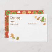 Weihnachtsplätzchen-illustrierte Rezept-Karten Einladung (Vorne/Hinten)