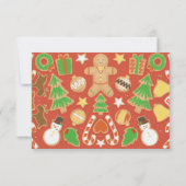 Weihnachtsplätzchen-illustrierte Rezept-Karten Einladung (Rückseite)
