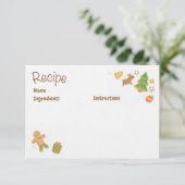 Weihnachtsplätzchen-illustrierte Rezept-Karten Einladung (Stehend Vorderseite)