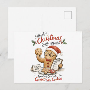 Weihnachtsplätzchen-Inspektor Wasserfarbe Postkarte