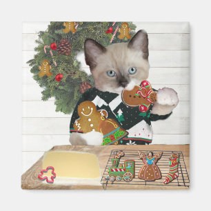 Weihnachtsplätzchen-Kätzchen-Magnet Magnet
