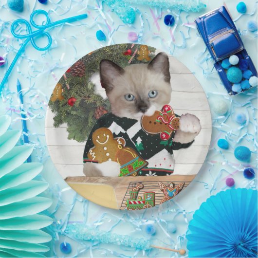 Weihnachtsplätzchen-Kätzchen-Pappteller Pappteller (Party)