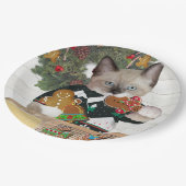 Weihnachtsplätzchen-Kätzchen-Pappteller Pappteller (Schrägansicht)