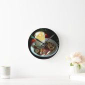 Weihnachtsplätzchen-Kerze III Runde Wanduhr (Zuhause)