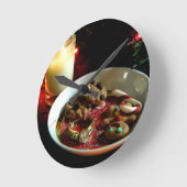 Weihnachtsplätzchen-Kerze Runde Wanduhr (Winkel)