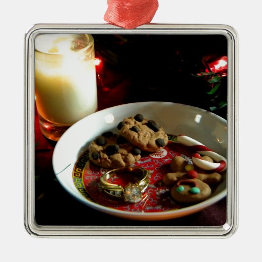 Weihnachtsplätzchen-Kerze Silbernes Ornament (Vorne)