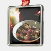 Weihnachtsplätzchen-Kerze Silbernes Ornament (Links)