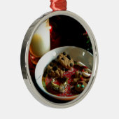 Weihnachtsplätzchen-Kerze Silbernes Ornament (Rechts)
